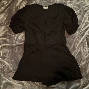 Black lightweight button up romper